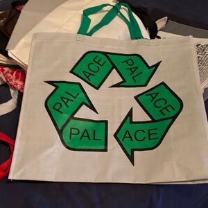 PALACE White Tote with Green Logo